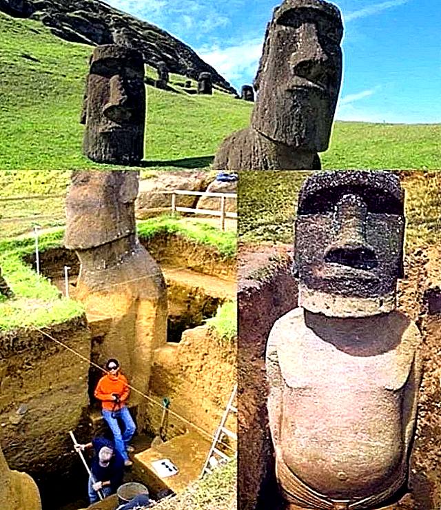 Easter island statues bodies
