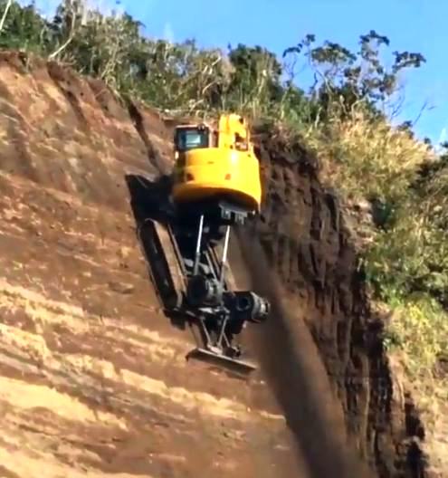 Extreme excavator trimming