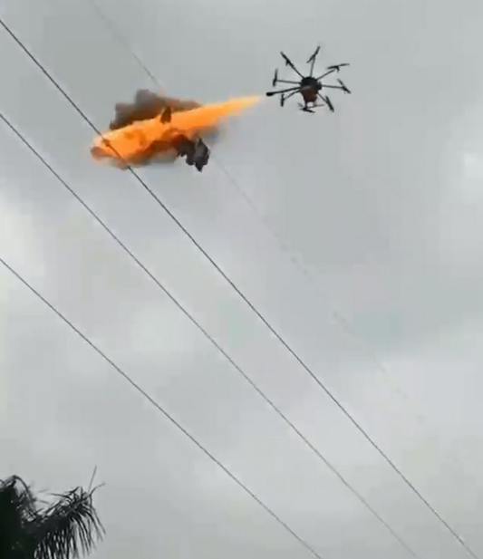 Flamethrower drone