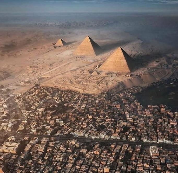 Giza Pyramids and city