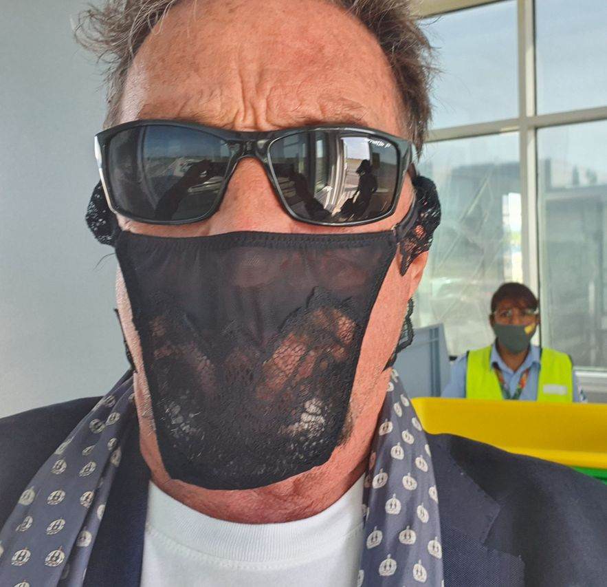 John McAfee Thong as Face Mask