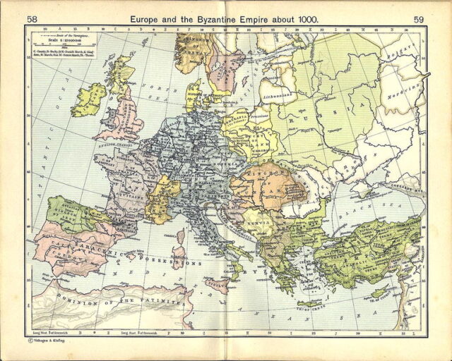 Old map of Europe: Year 1000!